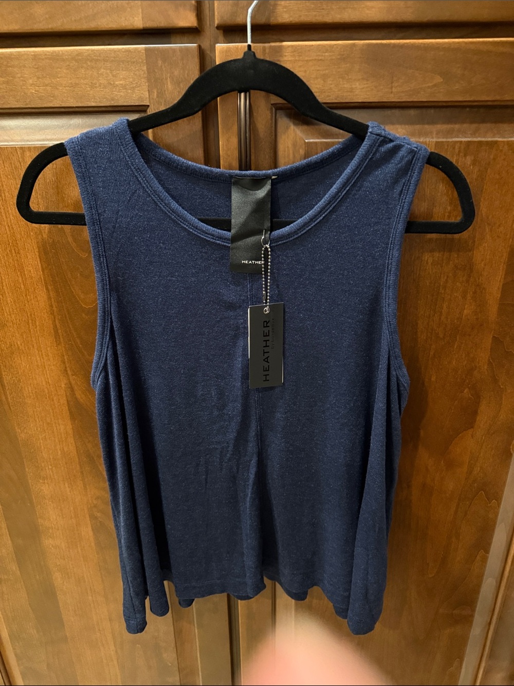 Heather Sleeveless Tank Top in Deep Navy - NWT